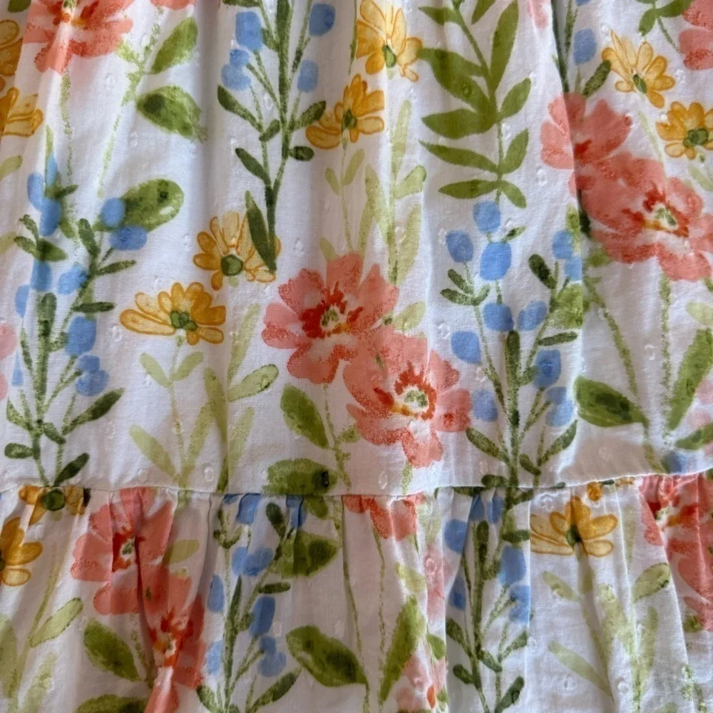 Gymboree Girls Floral Ruffle Dress - Prairie Fields - Bunnys Tail Size 7 - Picture 2 of 7